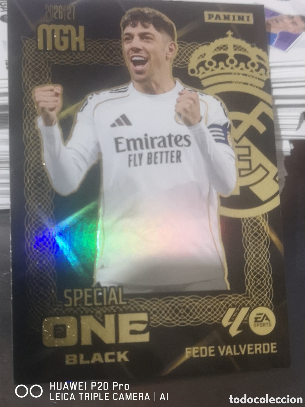 Cromos de f&uacute;tbol: FEDE VALVERDE SPECIAL ONE BLACK MEGACRACKS 2026 2027 26 27 REAL MADRID