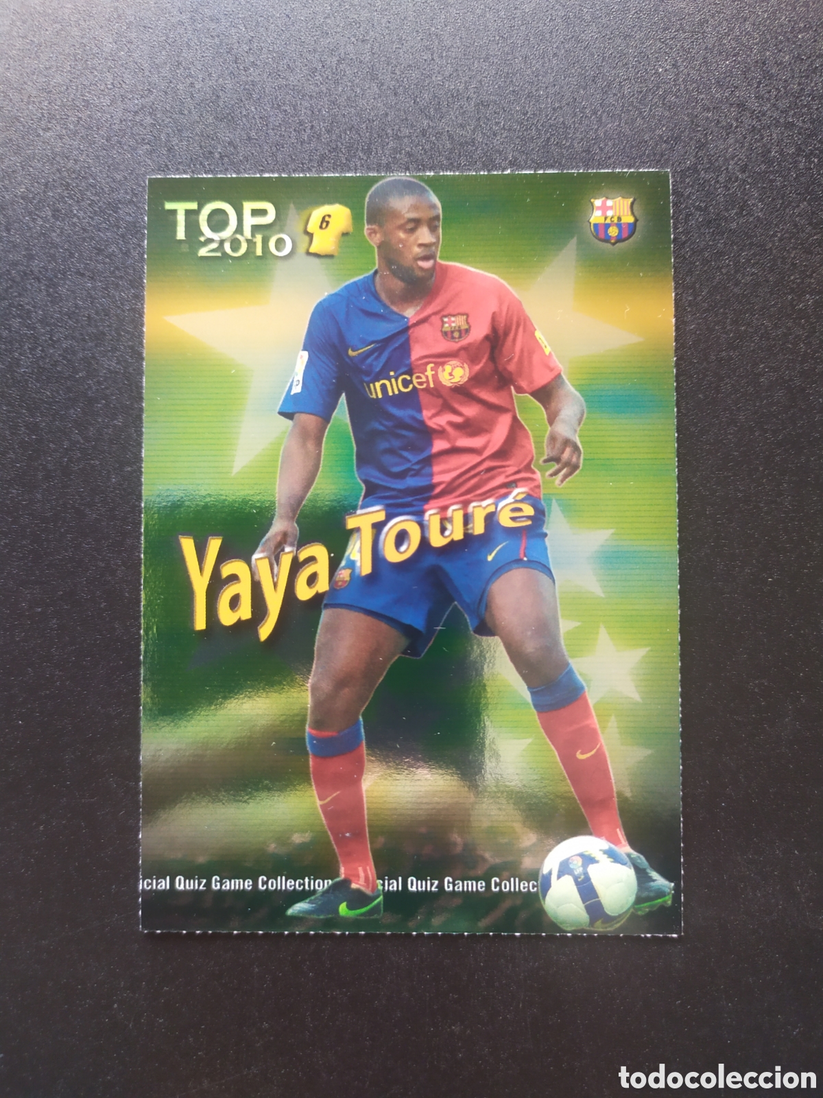 Cromos de f&uacute;tbol: Mundicromo fichas Liga 2009 2010 09 10 Yaya Tour&eacute; top brillo verde n&deg; 590 Barcelona