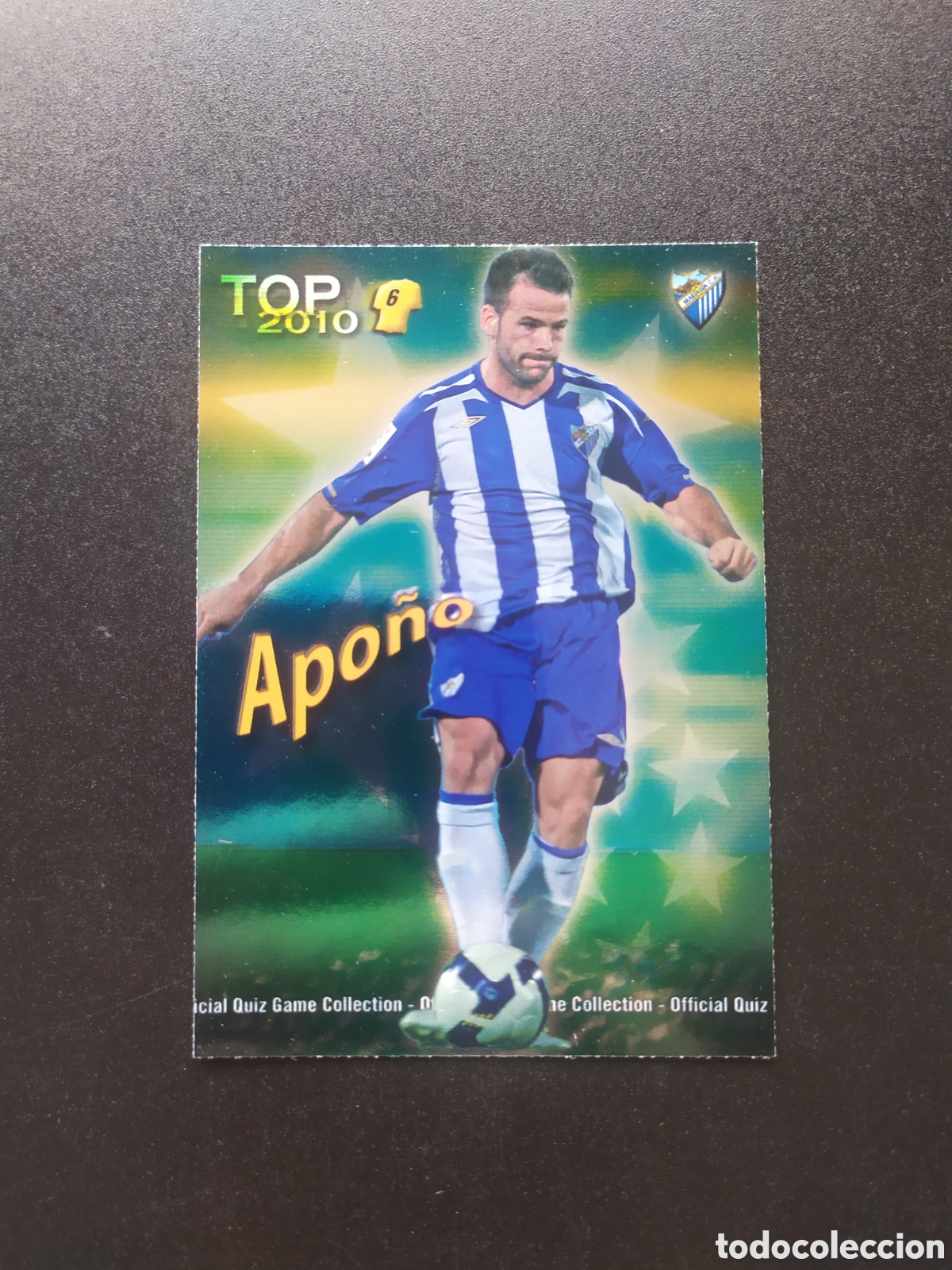 Cromos de f&uacute;tbol: Mundicromo fichas Liga 2009 2010 09 10 Apo&ntilde;o top brillo verde n&deg; 592 M&aacute;laga