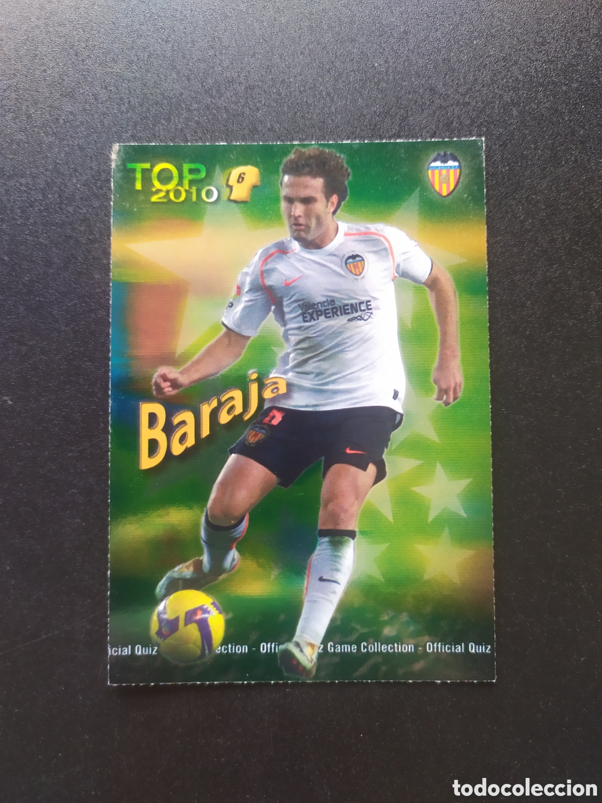 Cromos de f&uacute;tbol: Mundicromo fichas Liga 2009 2010 09 10 Baraja top brillo verde n&deg; 591 Valencia
