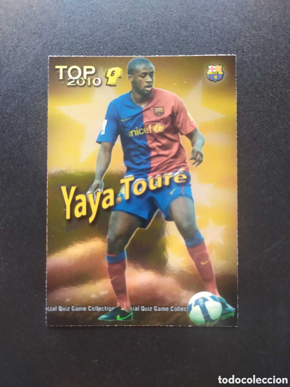 Cromos de f&uacute;tbol: Mundicromo fichas Liga 2009 2010 09 10 Yaya Tour&eacute; top brillo dorado n&deg; 590 Barcelona