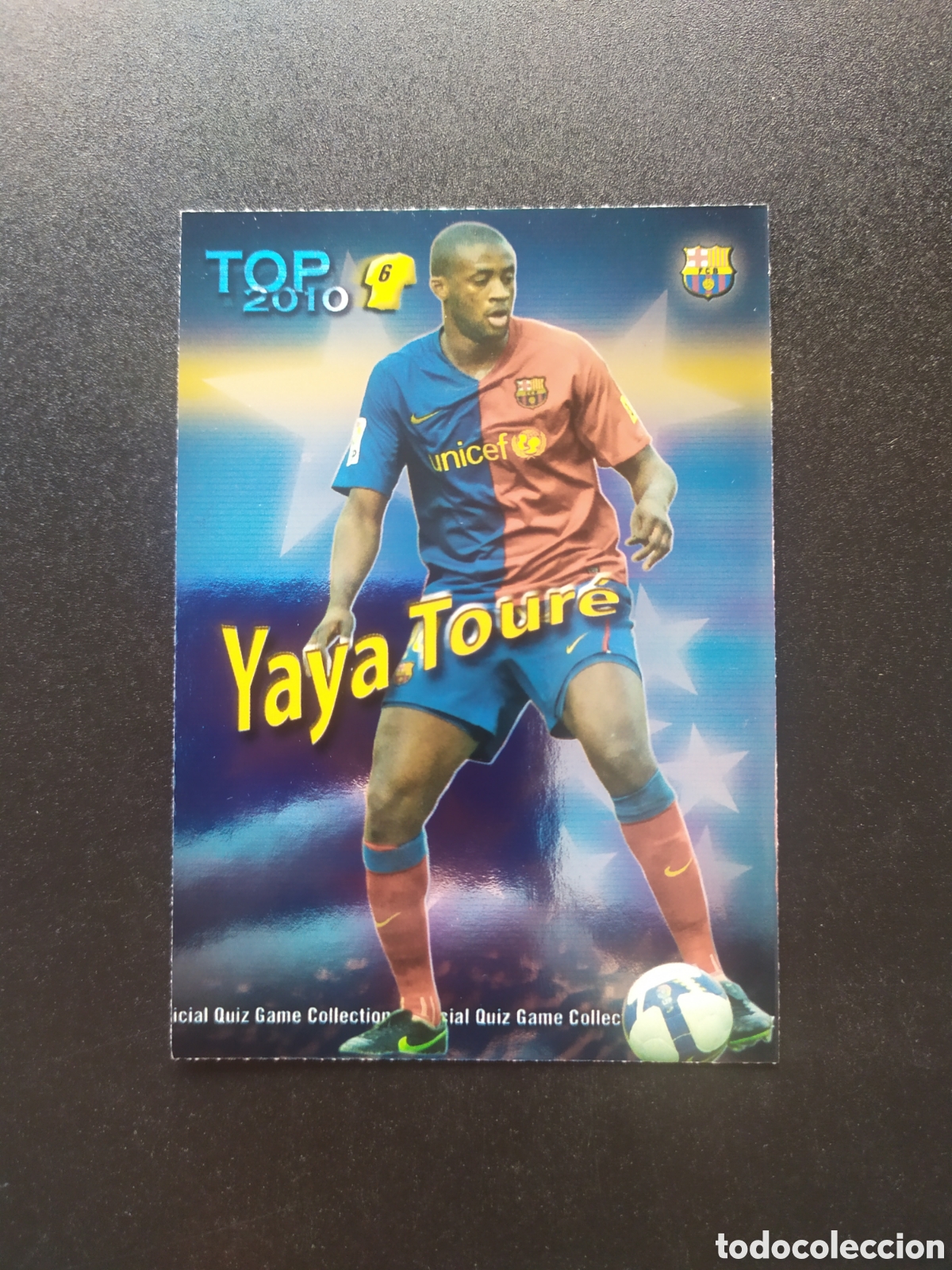 Cromos de f&uacute;tbol: Mundicromo fichas Liga 2009 2010 09 10 Yaya Tour&eacute; top brillo azul n&deg; 590 Barcelona