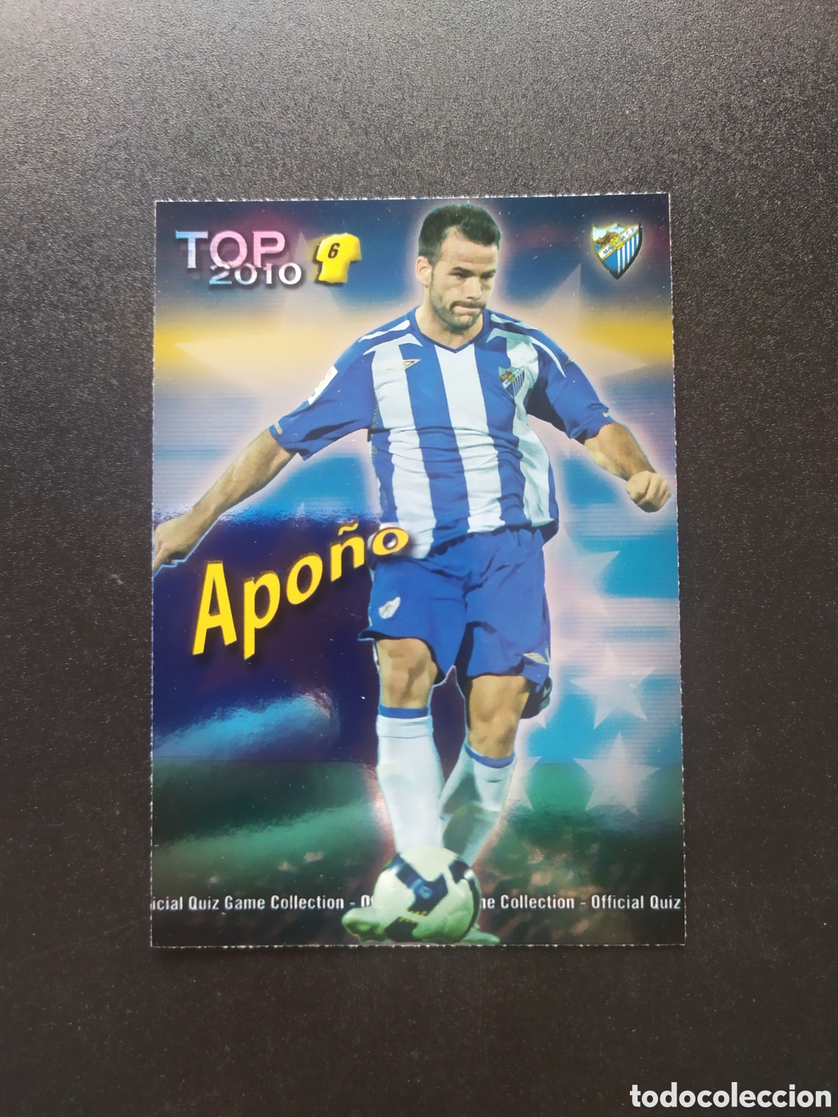 Cromos de f&uacute;tbol: Mundicromo fichas Liga 2009 2010 09 10 Apo&ntilde;o top brillo azul n&deg; 592 M&aacute;laga