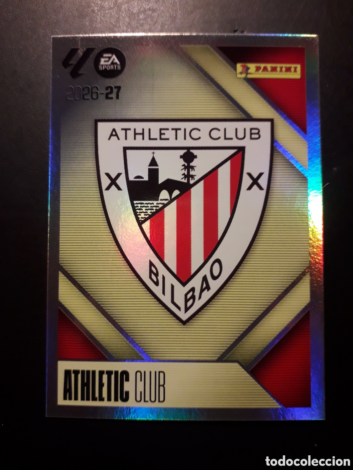 Cromos de f&uacute;tbol: ESCUDO ATHLETIC DE BILBAO N&deg; 1 ED ESTE 2026 2027 26 27 SIN PEGAR PEDIDO M&Iacute;NIMO 3&euro;