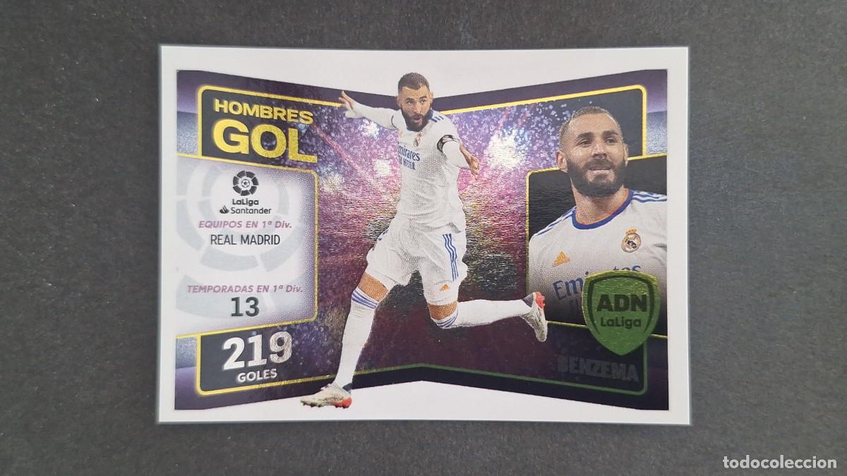 Cromos de f&uacute;tbol: L1 BENZEMA REAL MADRID ADN HOMBRES GOL LIGA ESTE 2022 2023 22 23 NUNCA PEGADO SIN PEGAR