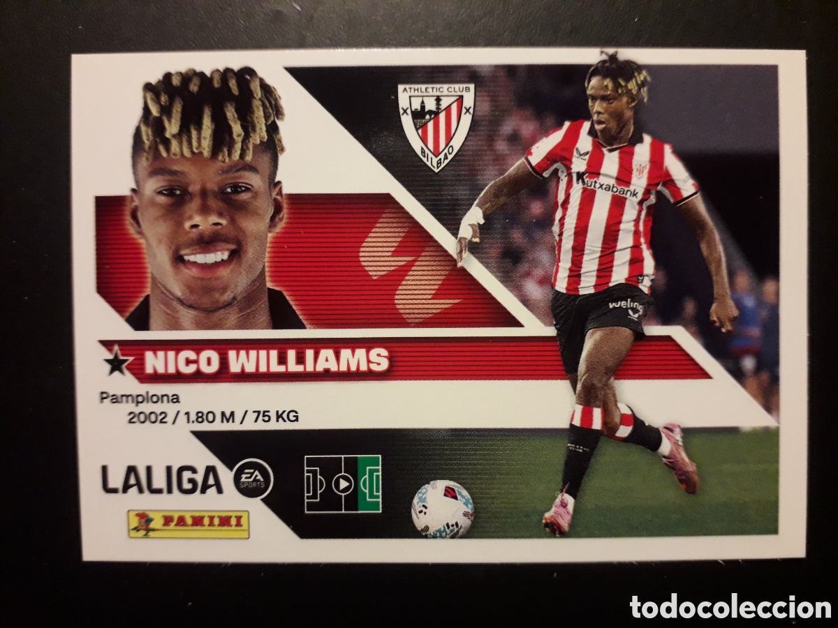 Cromos de f&uacute;tbol: NICO WILLIAMS ATHLETIC DE BILBAO N&deg; 18 ED ESTE 2026 2027 26 27 SIN PEGAR PEDIDO M&Iacute;NIMO 3&euro;