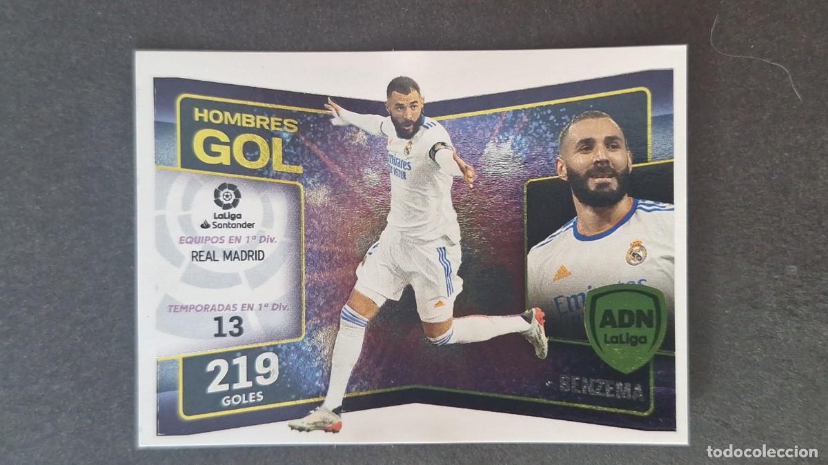 Cromos de f&uacute;tbol: L1 BENZEMA REAL MADRID ADN HOMBRES GOL LIGA ESTE 2022 2023 22 23 NUNCA PEGADO SIN PEGAR