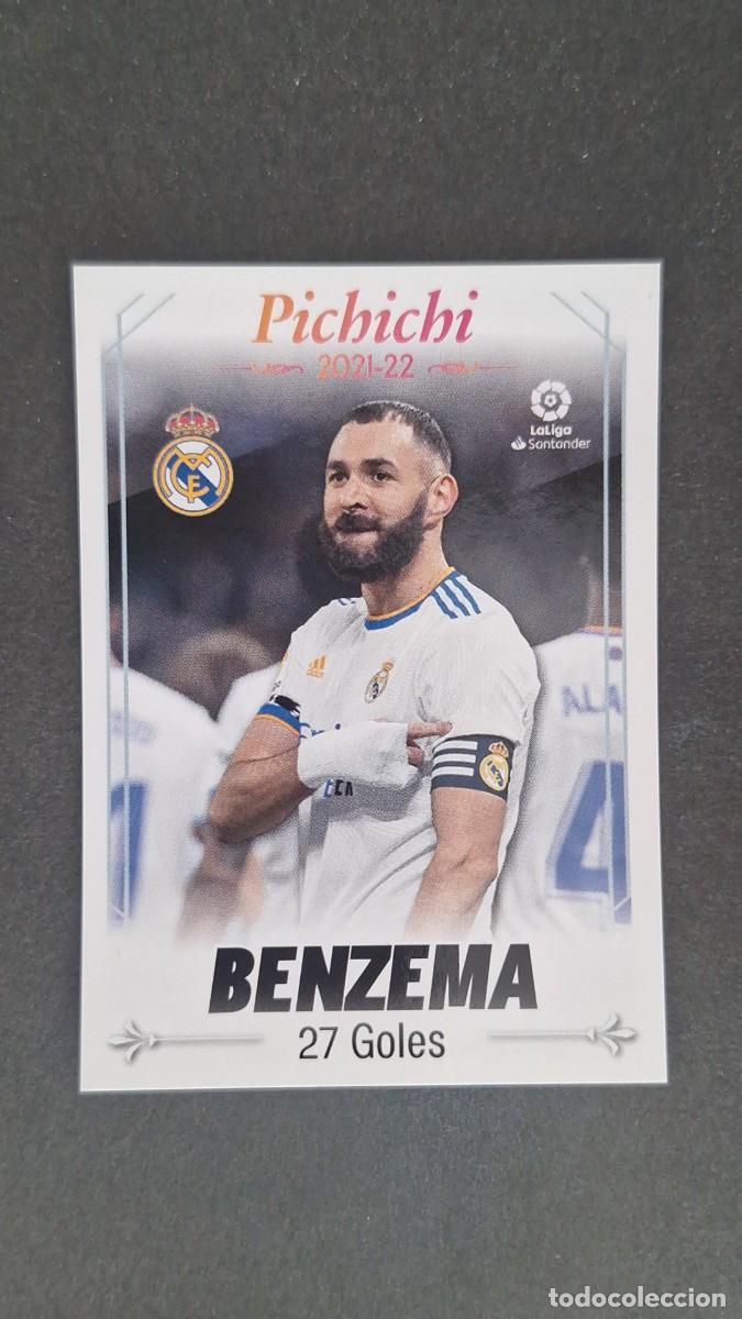Cromos de f&uacute;tbol: L1 BENZEMA REAL MADRID PICHICHI CUADRO DE HONOR LIGA ESTE 2022 2023 22 23 NUNCA PEGADO SIN PEGAR