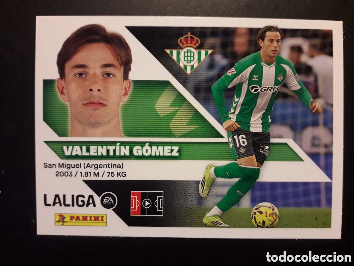 Cromos de f&uacute;tbol: VALENT&Iacute;N G&Oacute;MEZ, BETIS N&deg; 9 ED ESTE 2026 2027 26 27 SIN PEGAR PEDIDO M&Iacute;NIMO 3&euro;