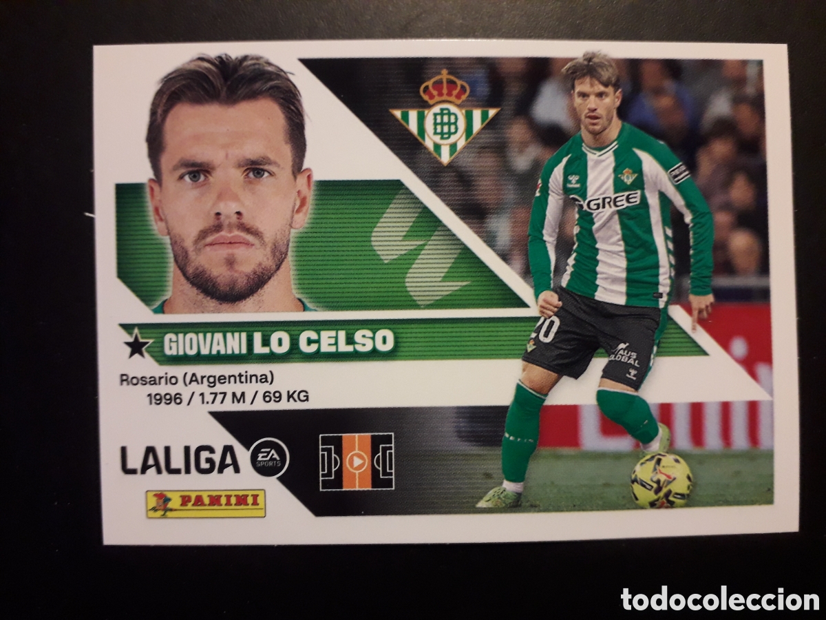 Cromos de f&uacute;tbol: LO CELSO, BETIS N&deg; 14 ED ESTE 2026 2027 26 27 SIN PEGAR PEDIDO M&Iacute;NIMO 3&euro;