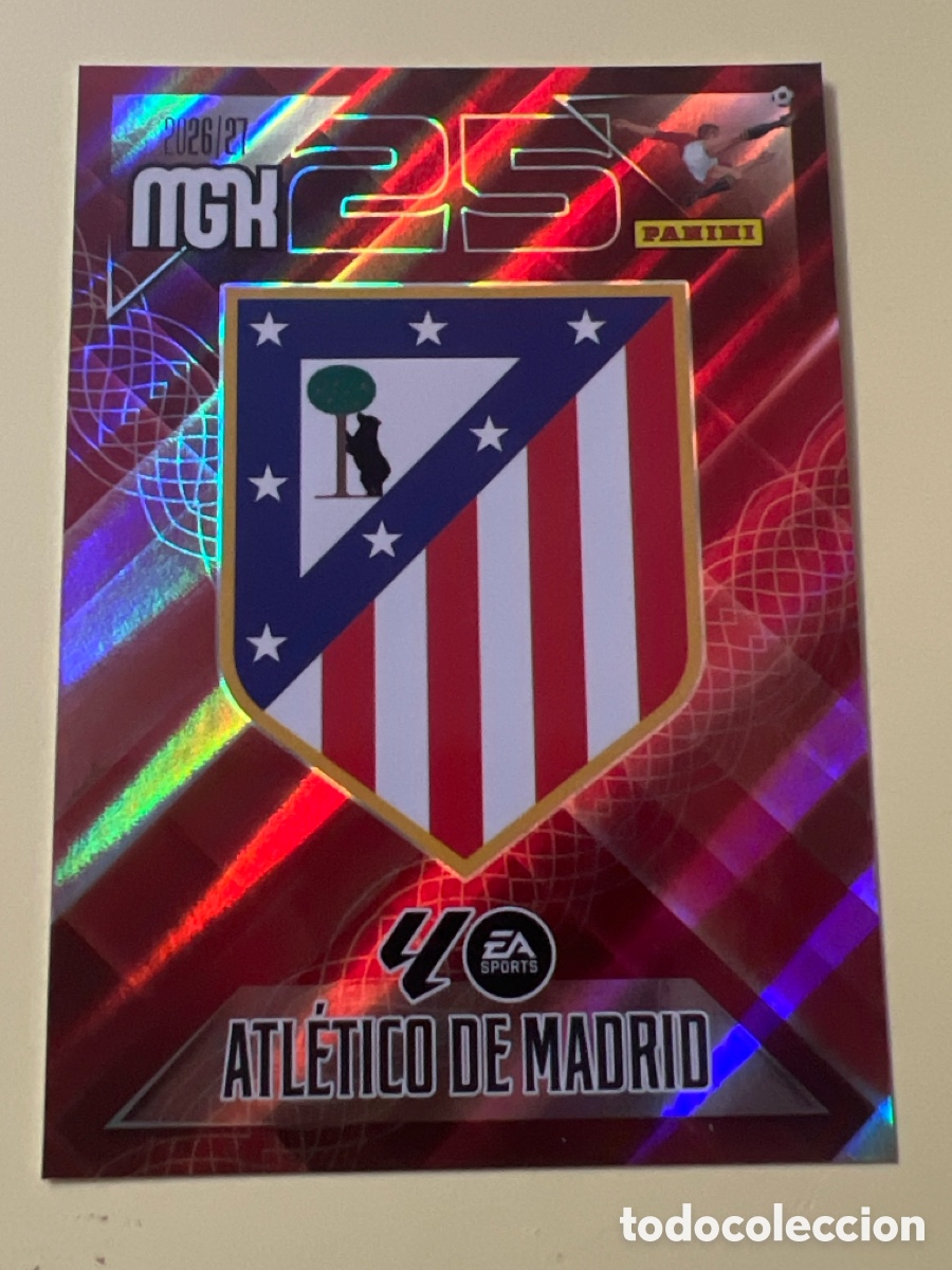 Cromos de f&uacute;tbol: C4628. 55 ESCUDO ATLETICO DE MADRID FICHAS ALBUM MEGACRACKS 2026 2027 MGK 26 27
