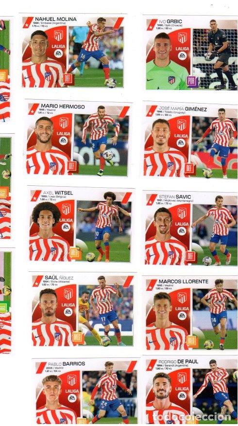 Cromos de f&uacute;tbol: LIGA 2023-04 *** ATL&Eacute;TICO DE MADRID *** COLECCI&Oacute;N OFICIAL DE CROMOS PANINI *** LOTE DE 12