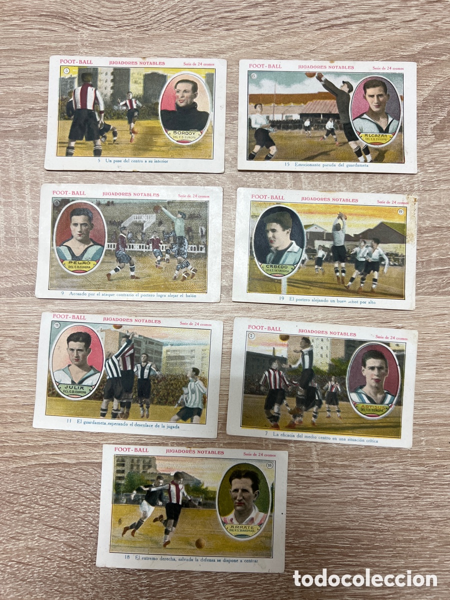 Cromos de f&uacute;tbol: FOOT-BALL JUGADORES NOTABLES LOTE DE 7 CROMOS A&Ntilde;OS 20-30