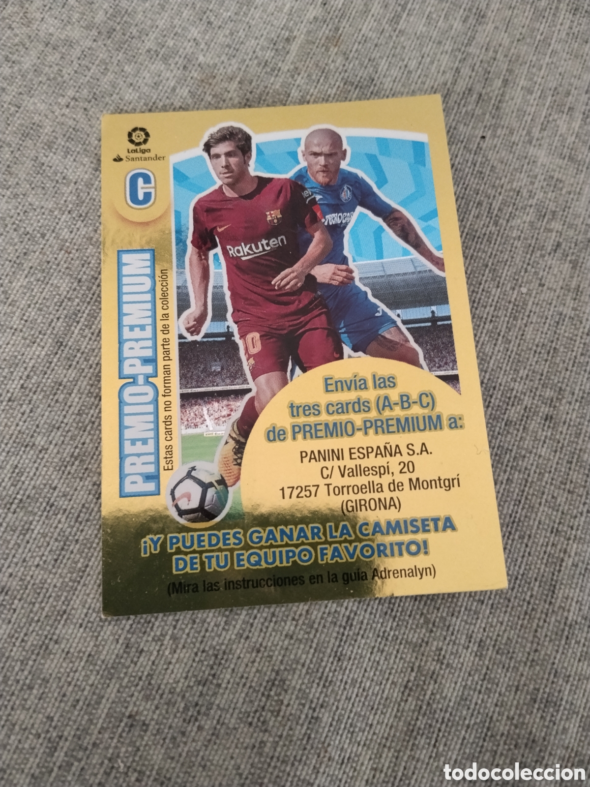 Fu&szlig;ball-Sticker: ADRENALYN 2017 18 - PREMIO PREMIUM C ( CON SERGI ROBERTO )