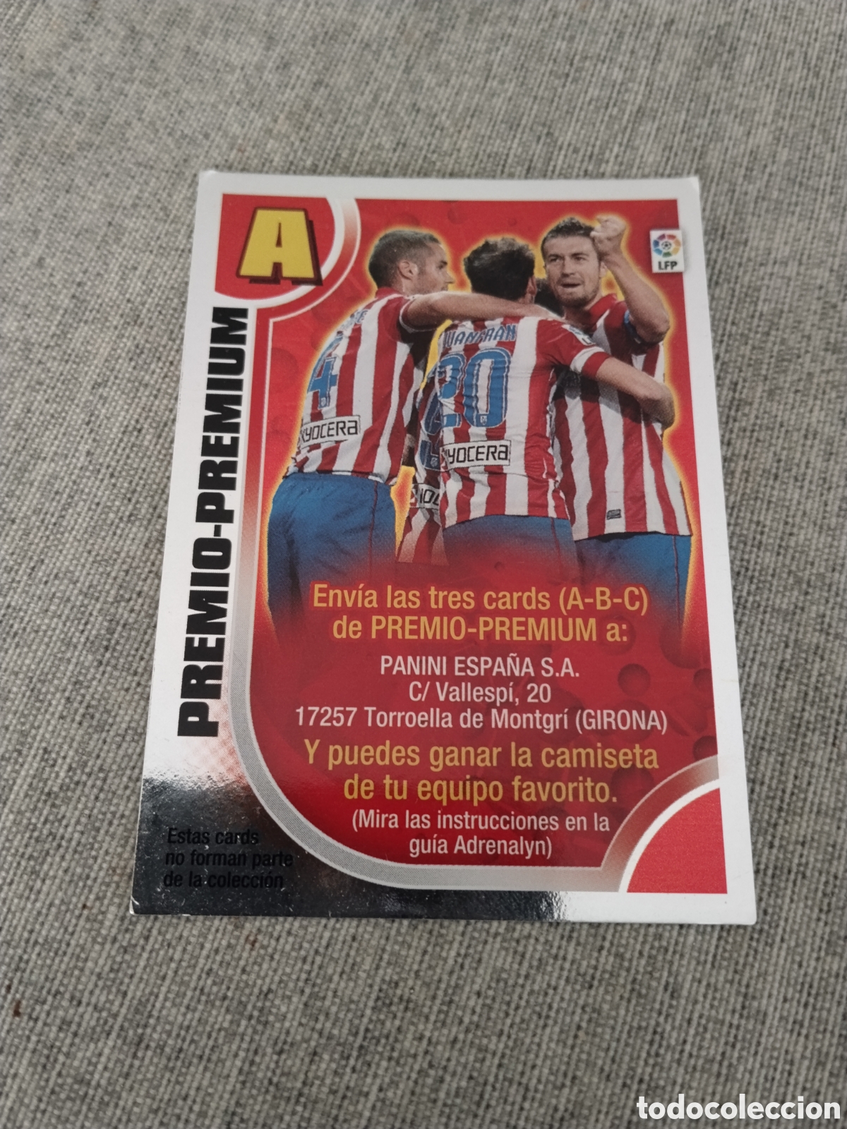 Cromos de f&uacute;tbol: ADRENALYN 2013 14 - PREMIO PREMIUM A ( CON GABI - AT. MADRID )