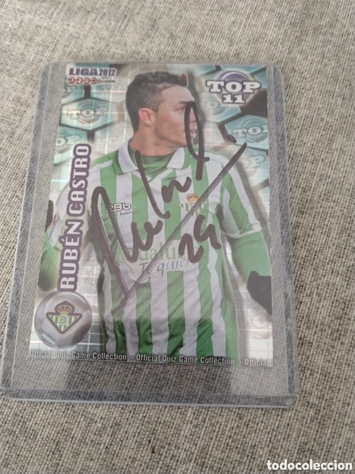 Cromos de f&uacute;tbol: MUNDICROMO QUIZ GAME 2012 - RUBEN CASTRO -REAL BETIS B. ( FIRMADO )