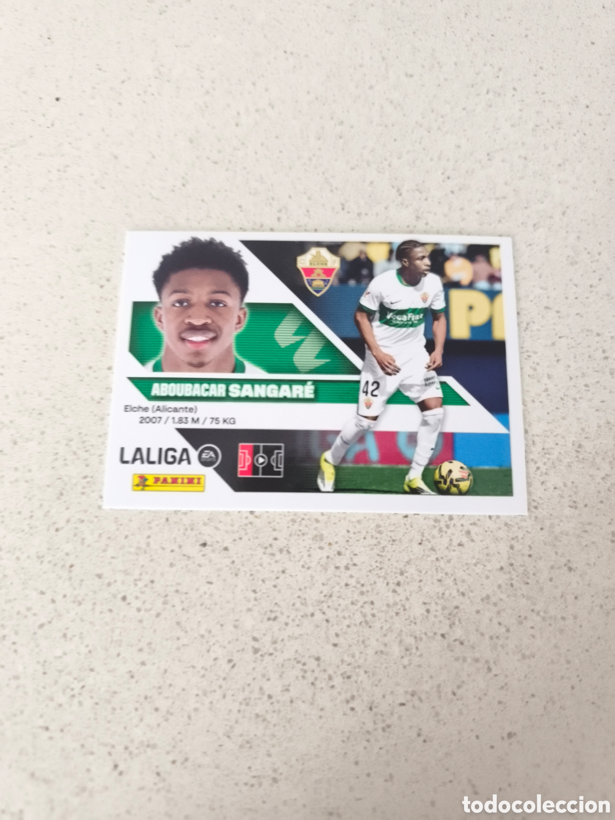 Cromos de f&uacute;tbol: CROMO NUMERO 9B SANGAR&Eacute; ELCHE. LIGA ESTE 26/27. PANINI.
