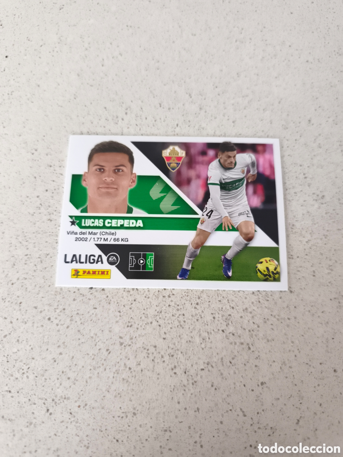 Cromos de f&uacute;tbol: CROMO NUMERO 18 CEPEDA ELCHE. LIGA ESTE 26/27. PANINI.