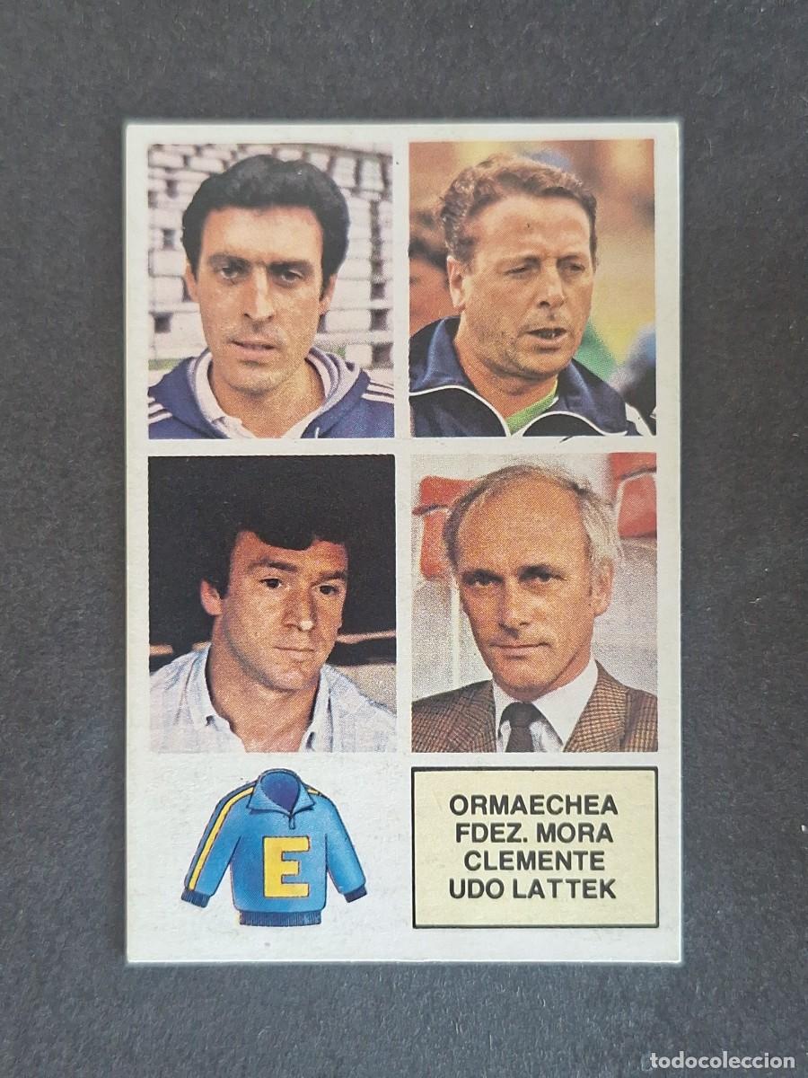 Cromos de f&uacute;tbol: L6 ORMAECHEA - FDEZ. MORA - CLEMENTE - UDO LATTEK LIGA ESTE 1982 1983 DESPEGADO RECUPERADO DEL ALBUM