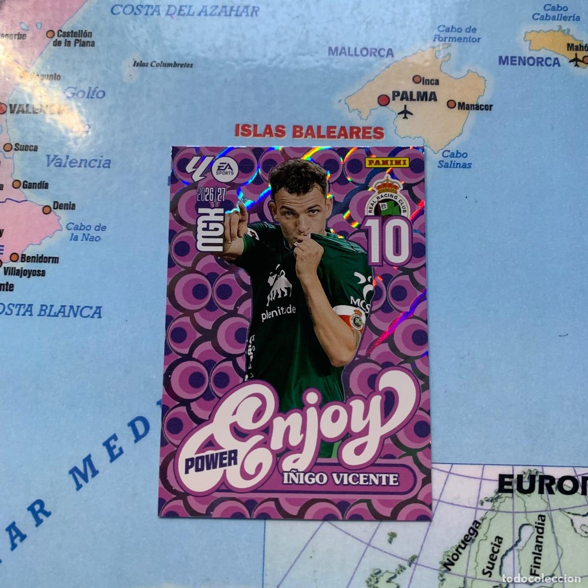 Fu&szlig;ball-Sticker: &Iacute;&ntilde;igo Vicente serie enjoy power n&uacute;mero P383 del Racing de Santander megacracks 26-27 2026-2027