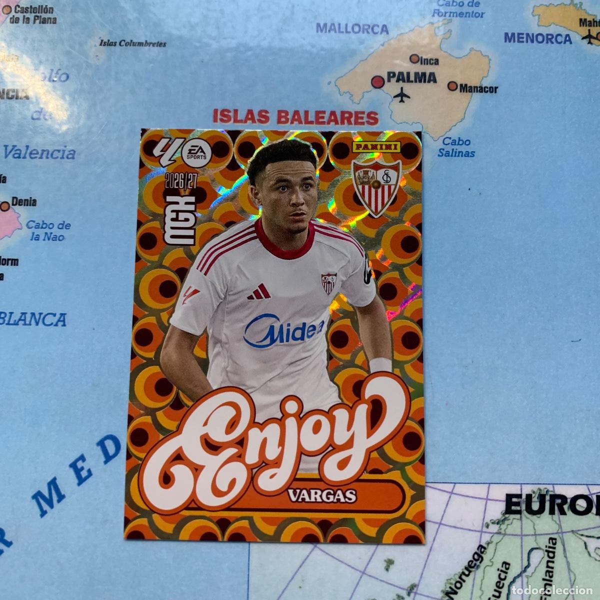 Cromos de f&uacute;tbol: Vargas serie enjoy n&uacute;mero 387 del sevilla megacracks 26-27 2026-2027
