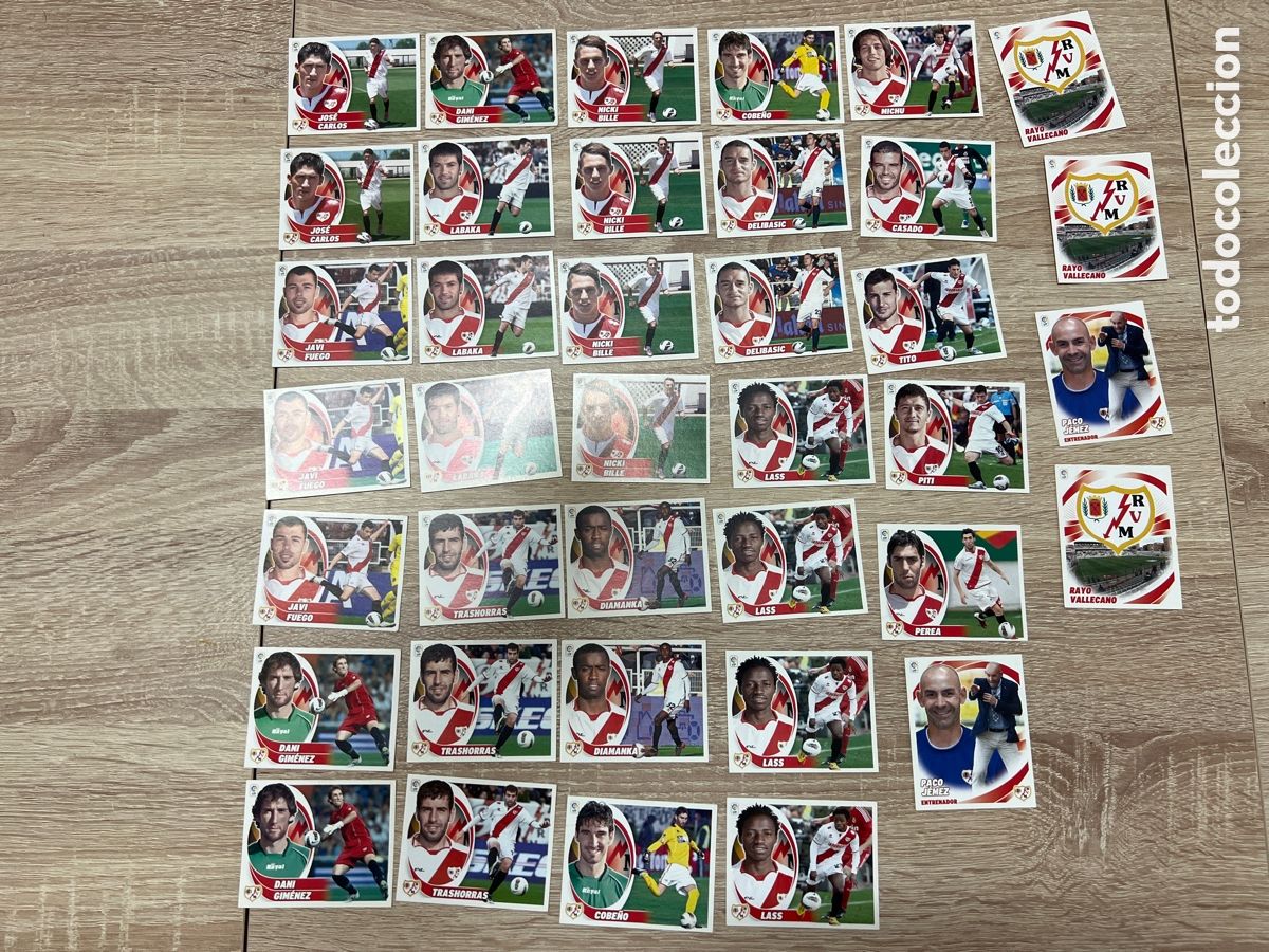 Football Stickers: 2012-13 RAYO VALLECANO LOTE DE 38 CROMOS SIN PEGAR EDICIONES ESTE