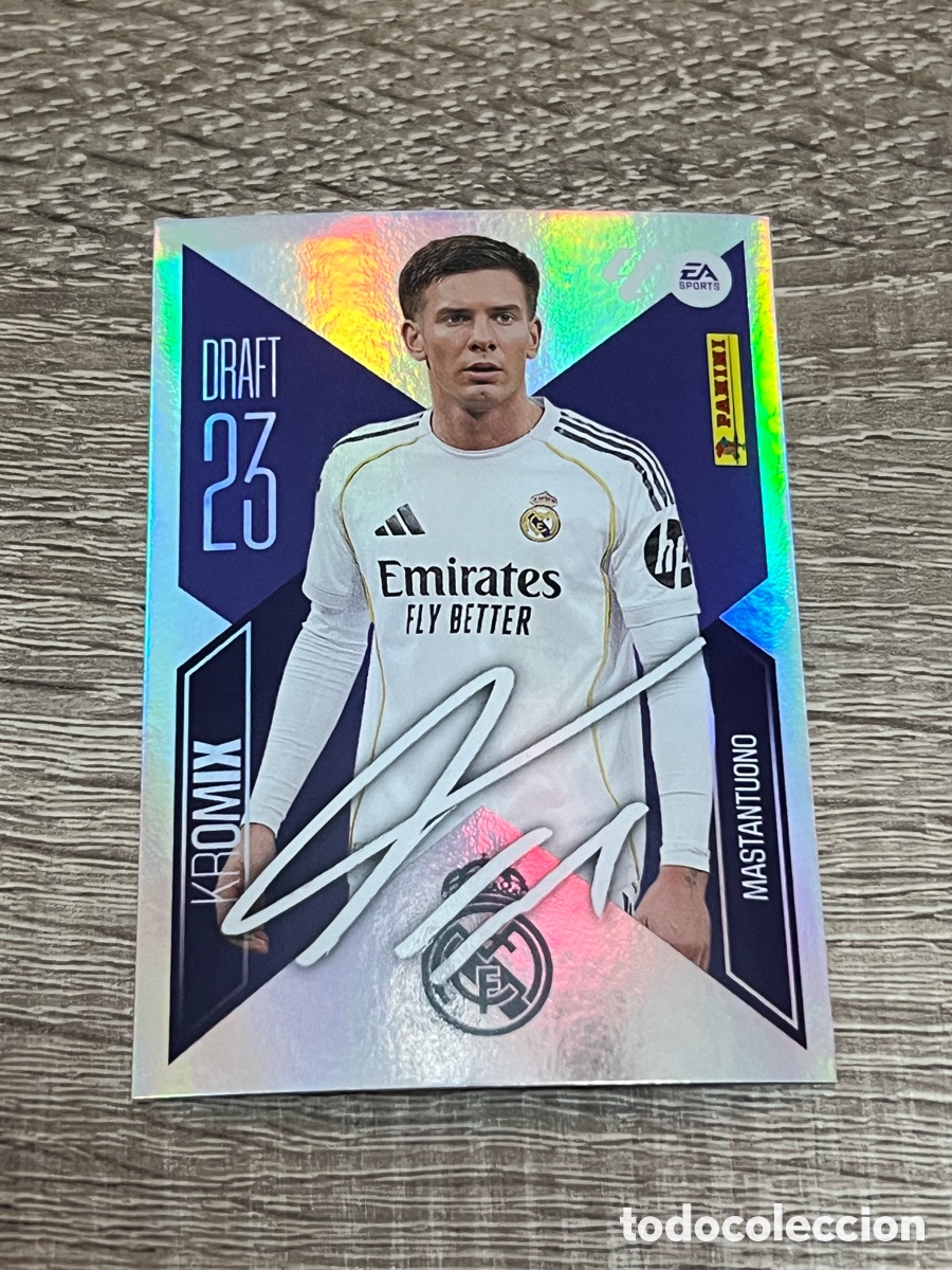 Cromos de f&uacute;tbol: Mastantuono liga este con firma N16 secci&oacute;n Draft