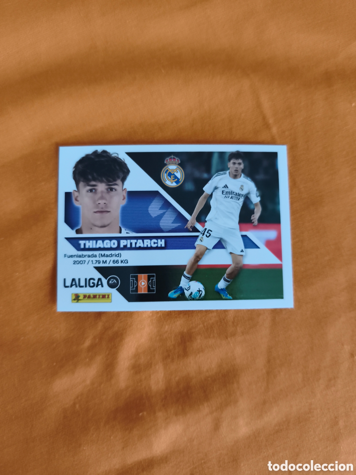 Cromos de f&uacute;tbol: CROMO ROOKIE N&Uacute;MERO 15B THIAGO PITARCH REAL MADRID. LIGA ESTE 26/27. PANINI.
