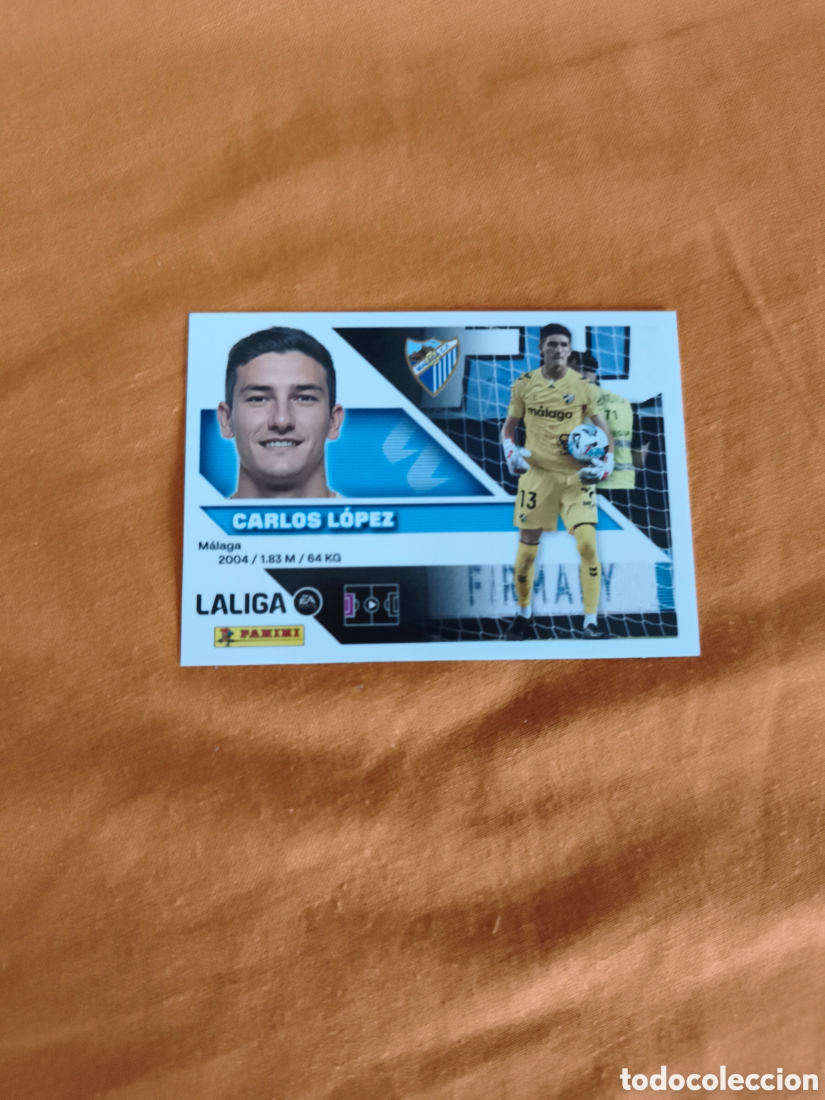 Cromos de f&uacute;tbol: CROMO N&Uacute;MERO 4 CARLOS L&Oacute;PEZ M&Aacute;LAGA. LIGA ESTE 26/27. PANINI.