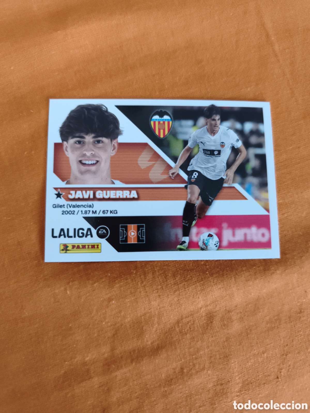 Cromos de f&uacute;tbol: CROMO N&Uacute;MERO 13 JAVI GUERRA VALENCIA. LIGA ESTE 26/27. PANINI.
