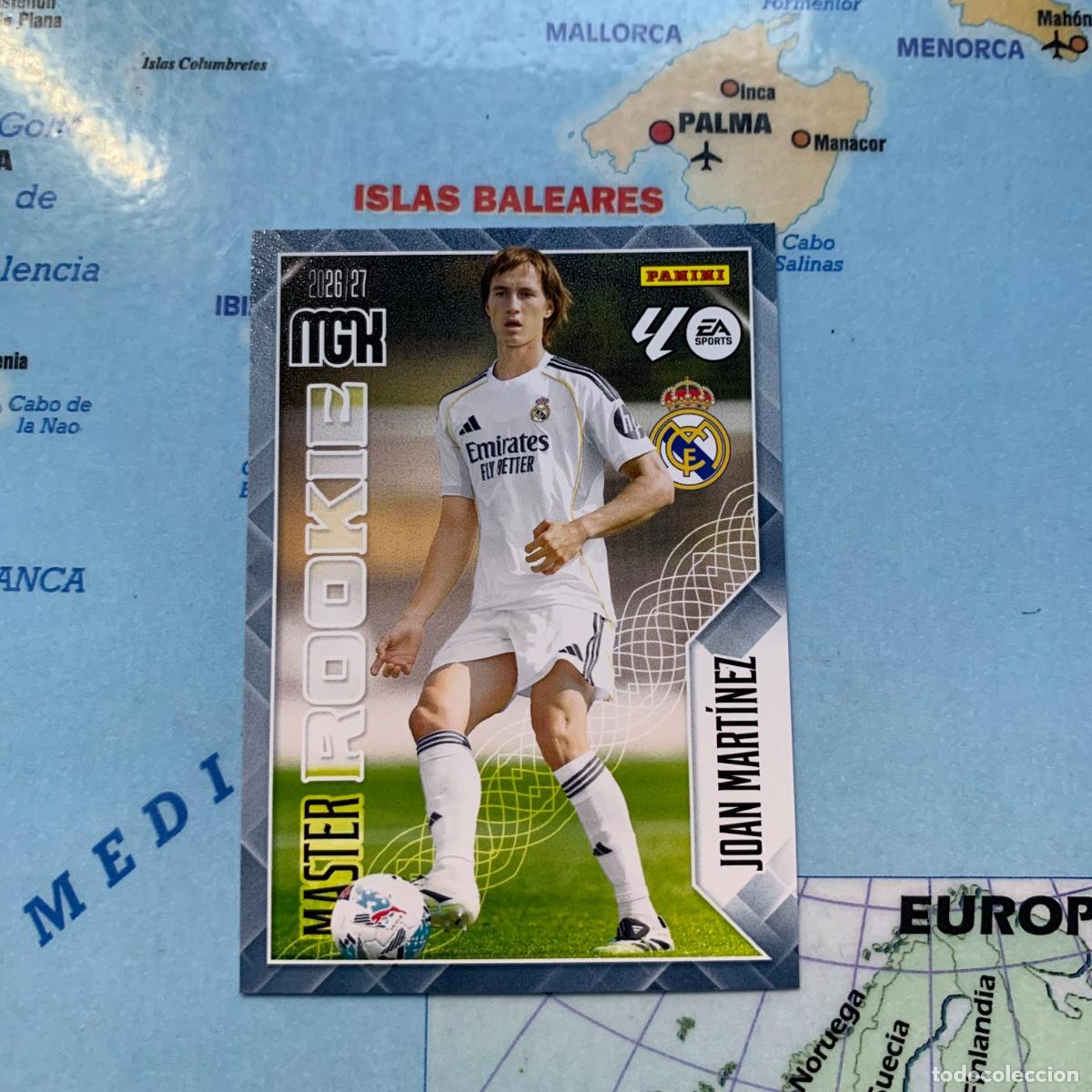 Cromos de f&uacute;tbol: Joan Mart&iacute;n serie master Rookie n&uacute;mero 413 Del Real Madrid megacracks 26-27 2026-2027