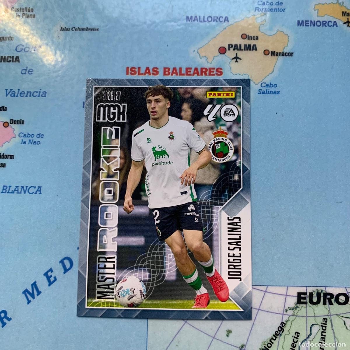Cromos de f&uacute;tbol: Jorge Salinas serie master Rookie n&uacute;mero 414 Del Racing de Santander megacracks 26-27 2026-2027