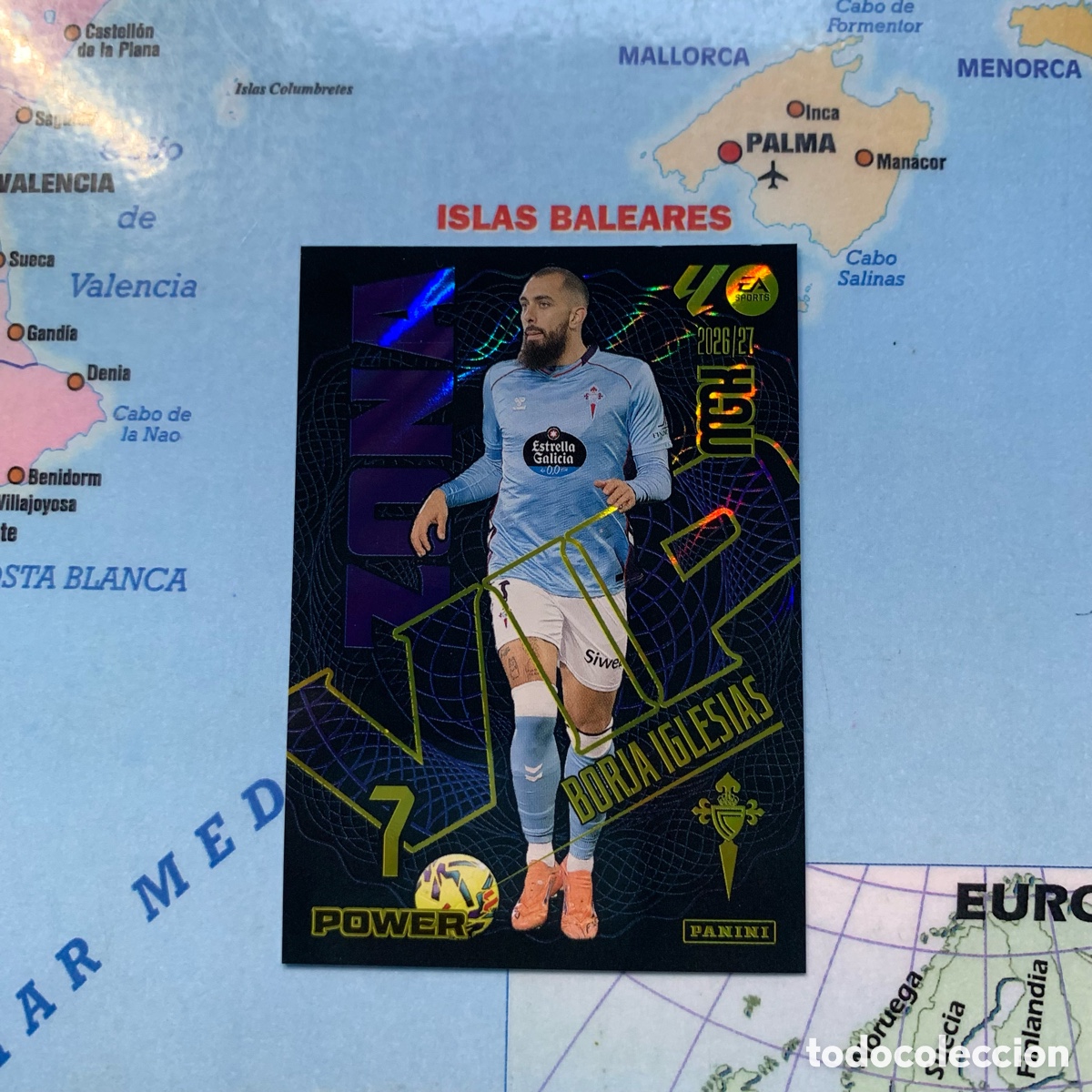 Football Stickers: Borja Iglesias serie vip power n&uacute;mero P399 del Celta megacracks 26-27 2026-2027