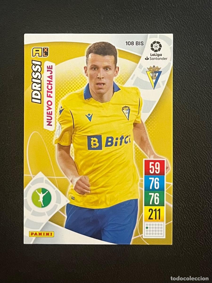 Cromos de f&uacute;tbol: 108 BIS IDRISSI C&Aacute;DIZ CF NUEVO FICHAJE ADRENALYN 2021 2022 PANINI CROMO LA LIGA 21 22
