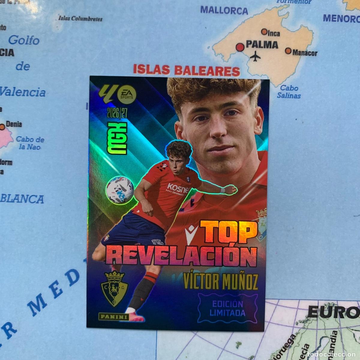 Cromos de f&uacute;tbol: V&iacute;ctor Mu&ntilde;oz Edici&oacute;n Limitada Top Revelaci&oacute;n Del Osasuna megacracks 26-27 2026-2027