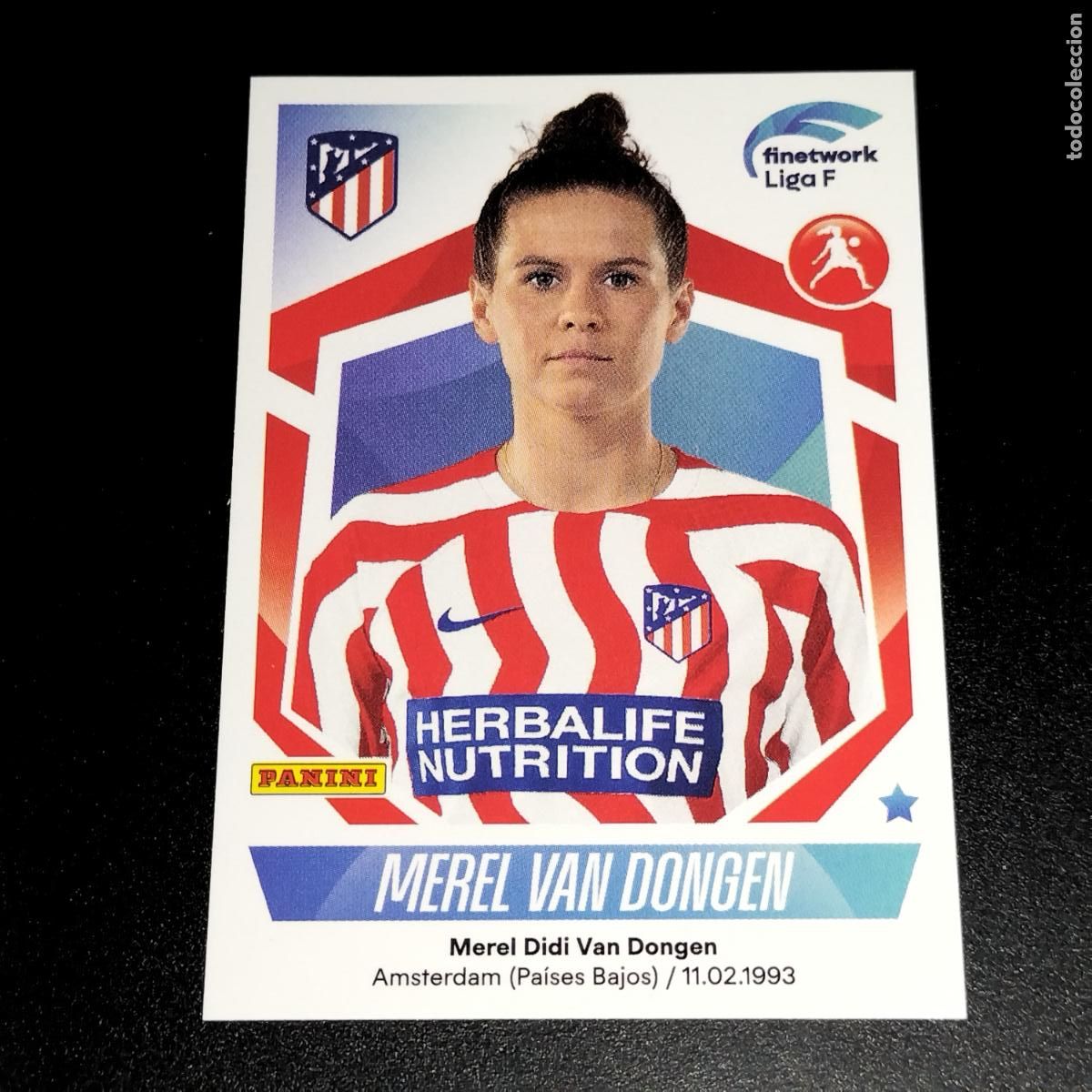 Cromos de f&uacute;tbol: N&ordm; 106 MEREL VAN DONGEN AT ATLETICO MADRID CROMOS FINETWORK LIGA F FEMENINA PANINI 2022 2023 22 23