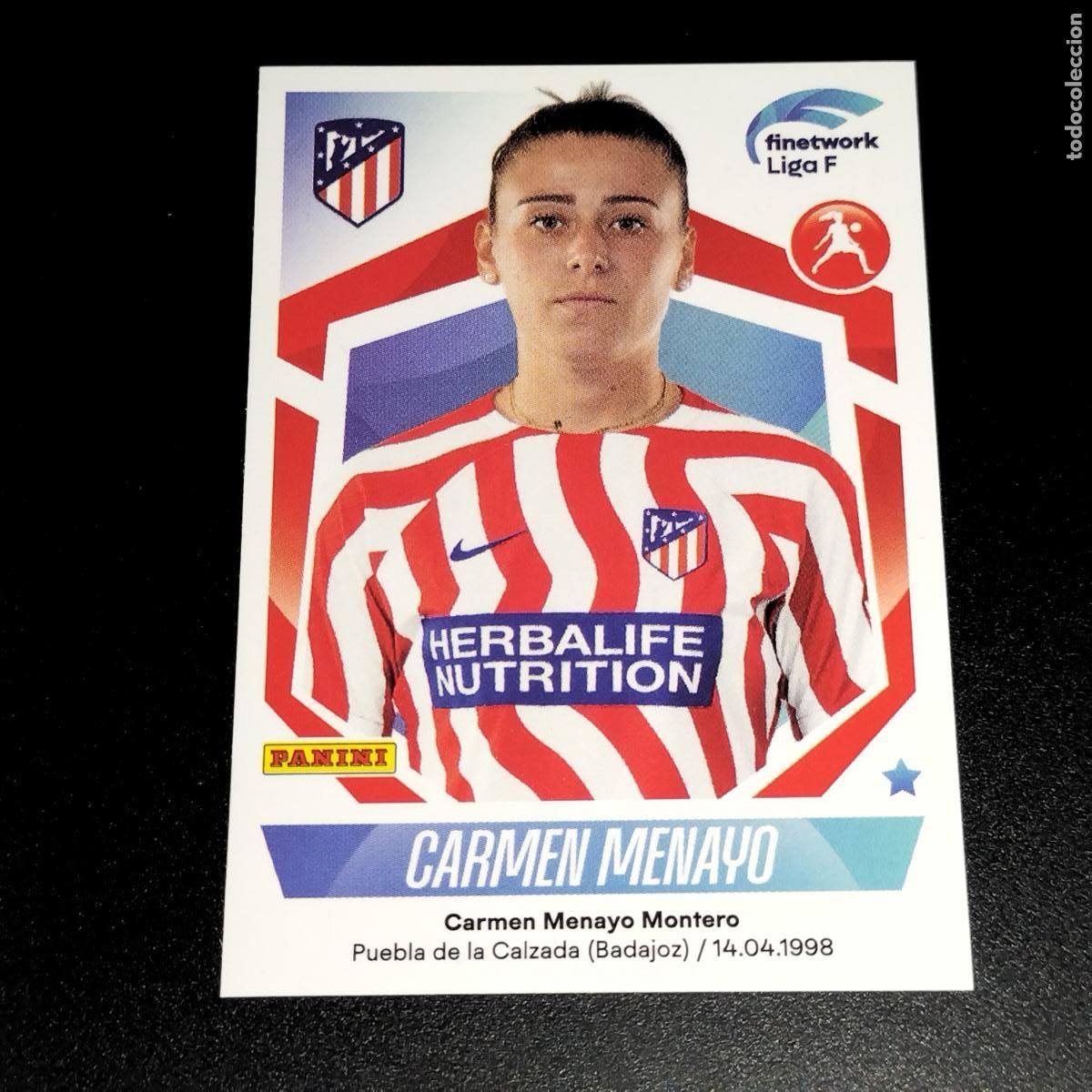 Cromos de f&uacute;tbol: N&ordm; 107 CARMEN MENAYO AT ATLETICO DE MADRID CROMOS FINETWORK LIGA F FEMENINA PANINI 2022 2023 22 23