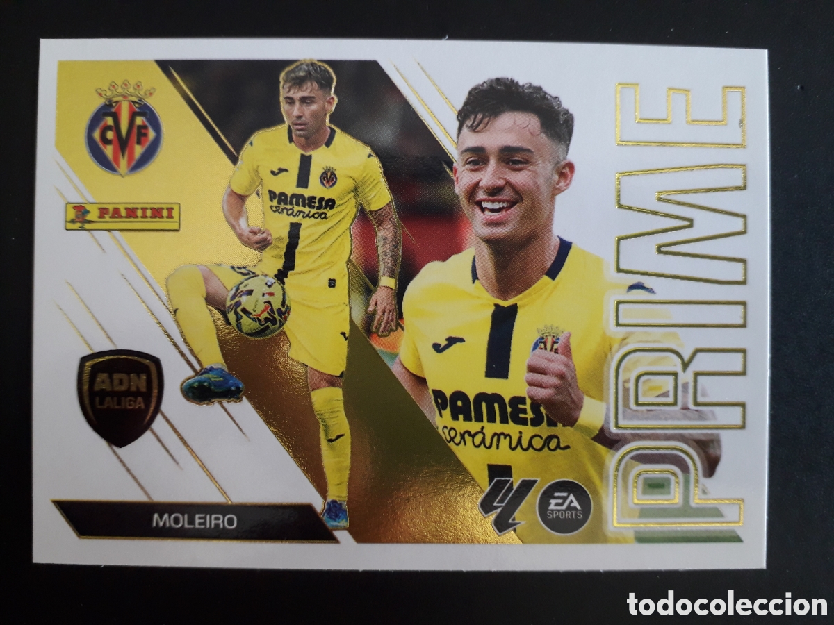 Cromos de f&uacute;tbol: MOLEIRO, VILLARREAL N&deg; 9 ED ESTE 2026 2027 26 27 ADN LALIGA PRIME, SIN PEGAR PEDIDO M&Iacute;NIMO 3&euro;