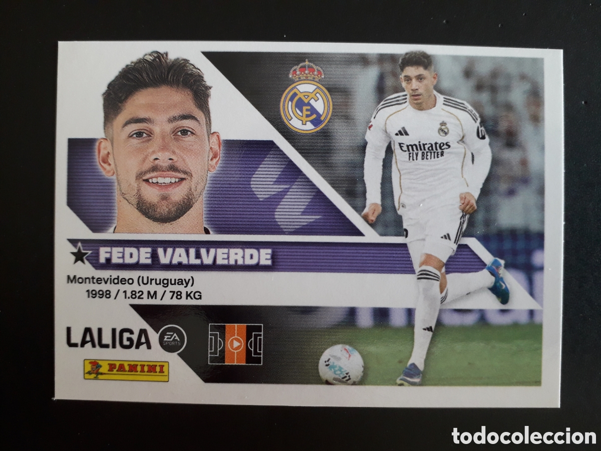 Cromos de Futebol: FEDE VALVERDE REAL MADRID N&deg; 12 ED ESTE 2026 2027 26 27 SIN PEGAR PEDIDO M&Iacute;NIMO 3&euro;
