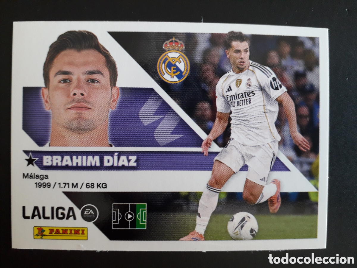 Cromos de Futebol: BRAHIM D&Iacute;AZ REAL MADRID N&deg; 16B ED ESTE 2026 2027 26 27 SIN PEGAR PEDIDO M&Iacute;NIMO 3&euro;
