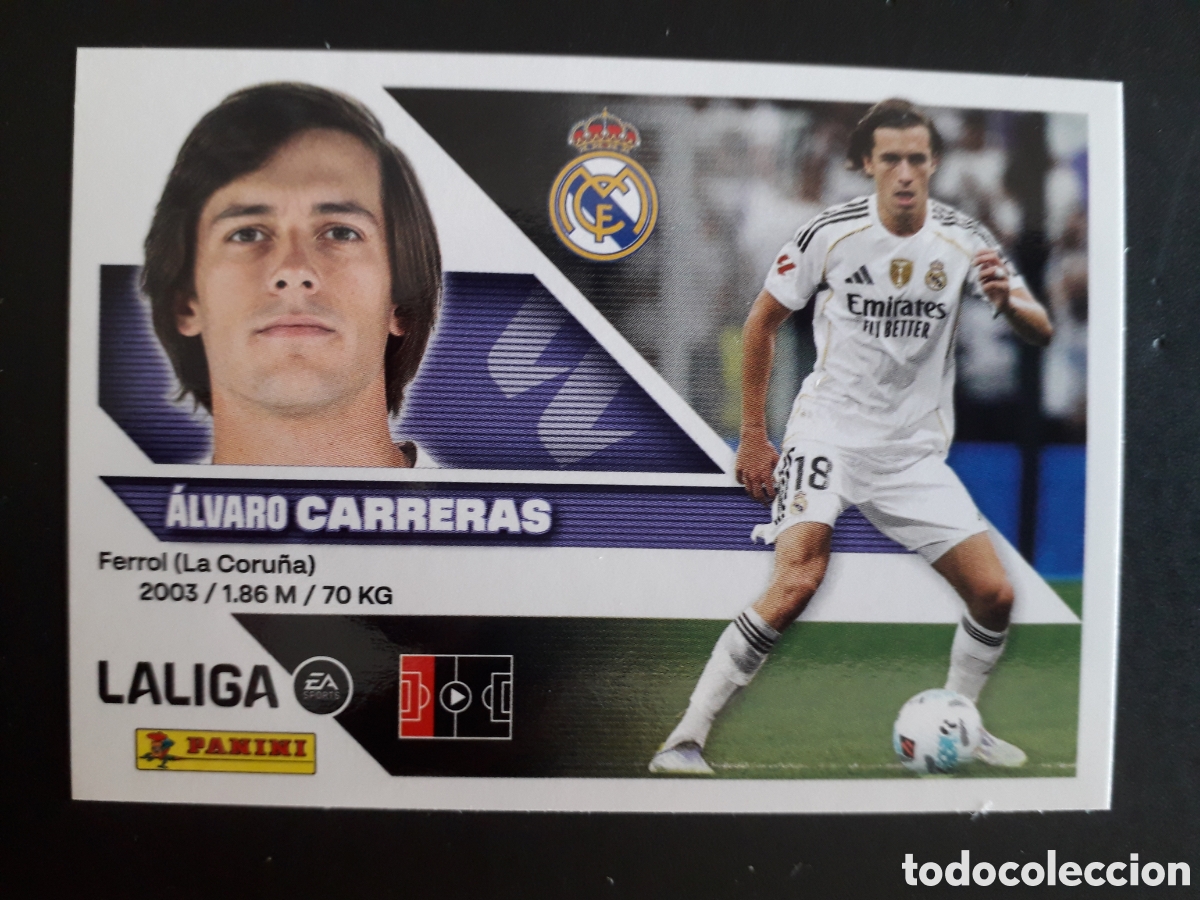 Cromos de f&uacute;tbol: CARRERAS REAL MADRID N&deg; 10A ED ESTE 2026 2027 26 27 SIN PEGAR PEDIDO M&Iacute;NIMO 3&euro;