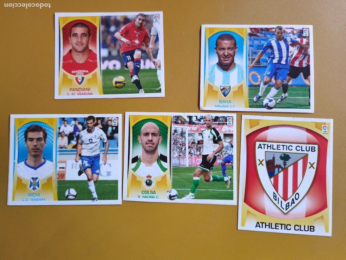 Cromos de f&uacute;tbol: liga 2009 10, contiene 5 cromos