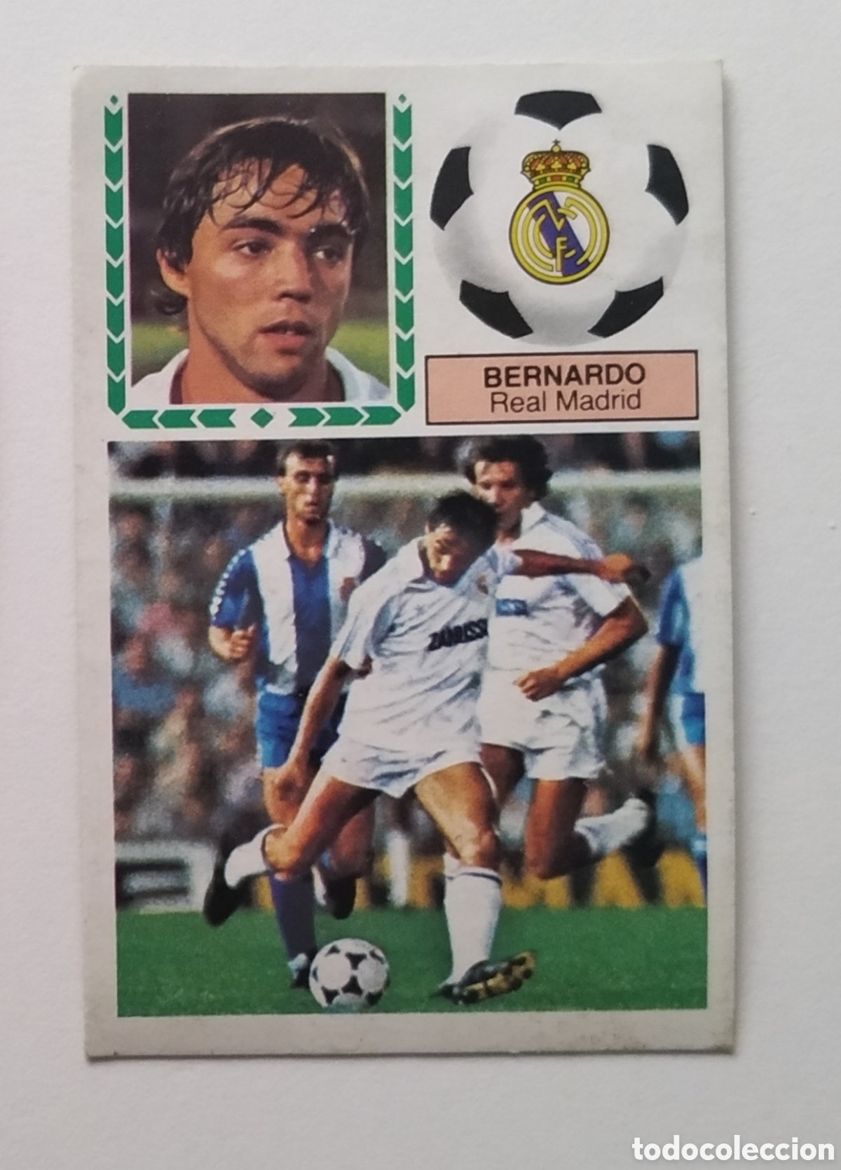 Cromos de f&uacute;tbol: Cromo bernardo coloca f&uacute;tbol liga 83 84 1983 1984 ediciones este despegado recuperado Real Madrid