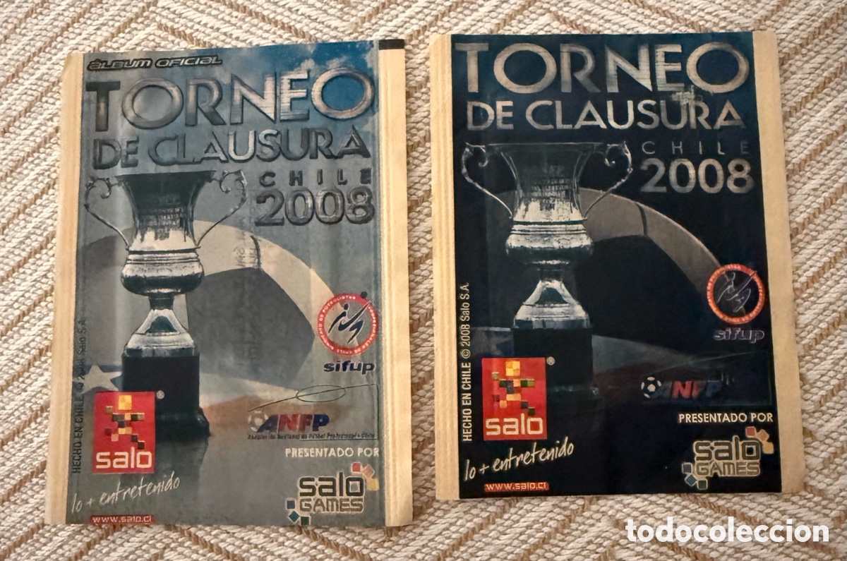 Cromos de f&uacute;tbol: Sobres sin abrir Chile 2008 SALO Torneo de Clausura Soccer pack x2 precio por unidad