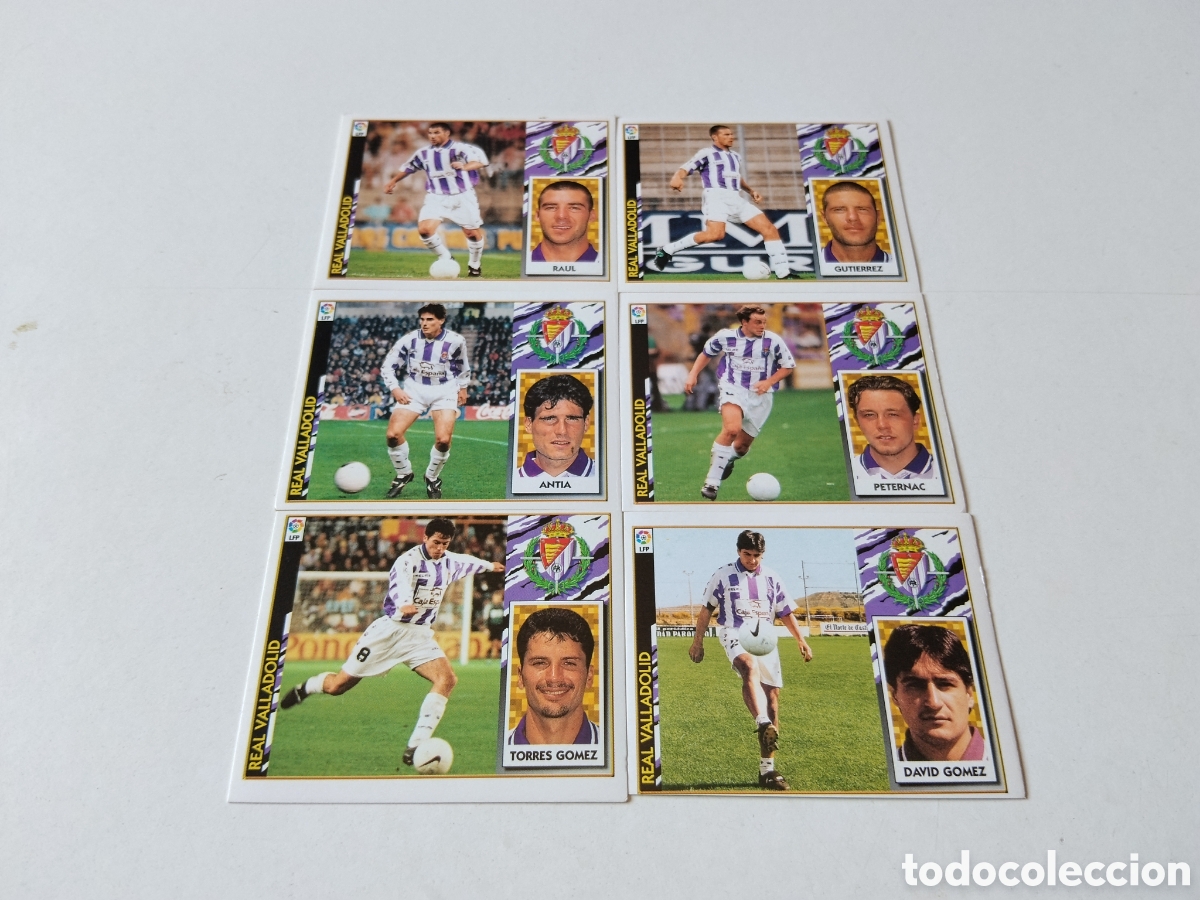 Cromos de f&uacute;tbol: 6 Cromos Real Valladolid 1997-1998