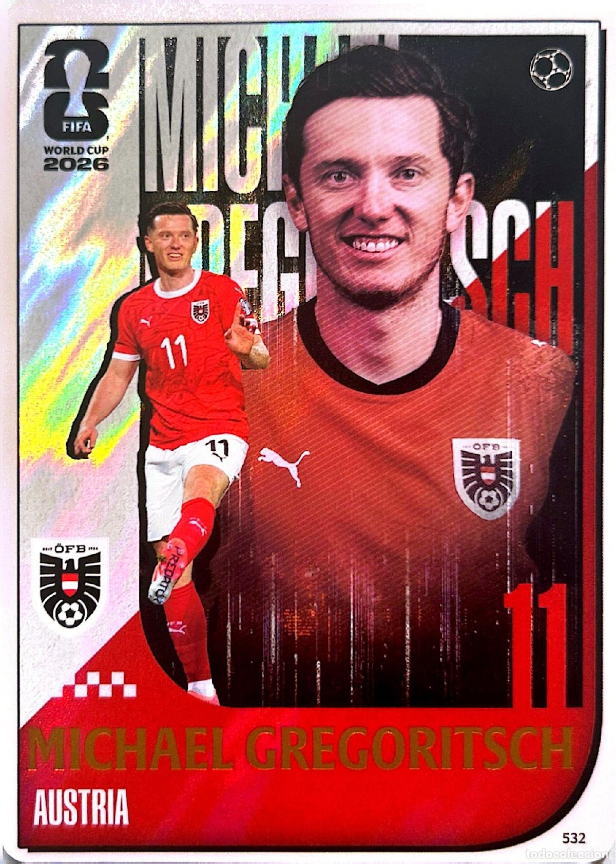 Fu&szlig;ball-Sticker: Cromo Michael Gregoritsch Austria Panini Kayou FIFA World Cup USA-M&eacute;xico-Canad&aacute; 2025-2026