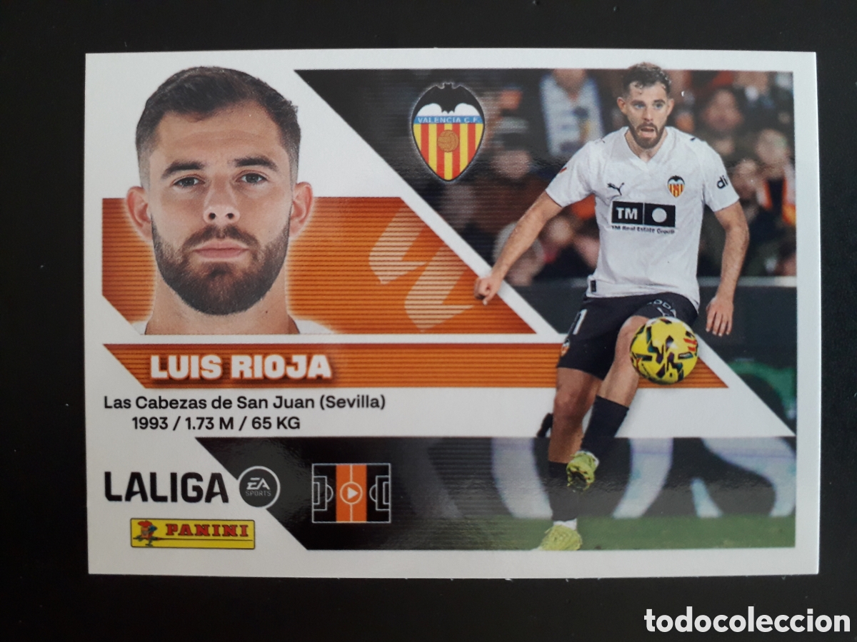 Fu&szlig;ball-Sticker: LUIS RIOJA VALENCIA CF N&deg; 14 ED ESTE 2026 2027 26 27 SIN PEGAR PEDIDO M&Iacute;NIMO 3&euro;