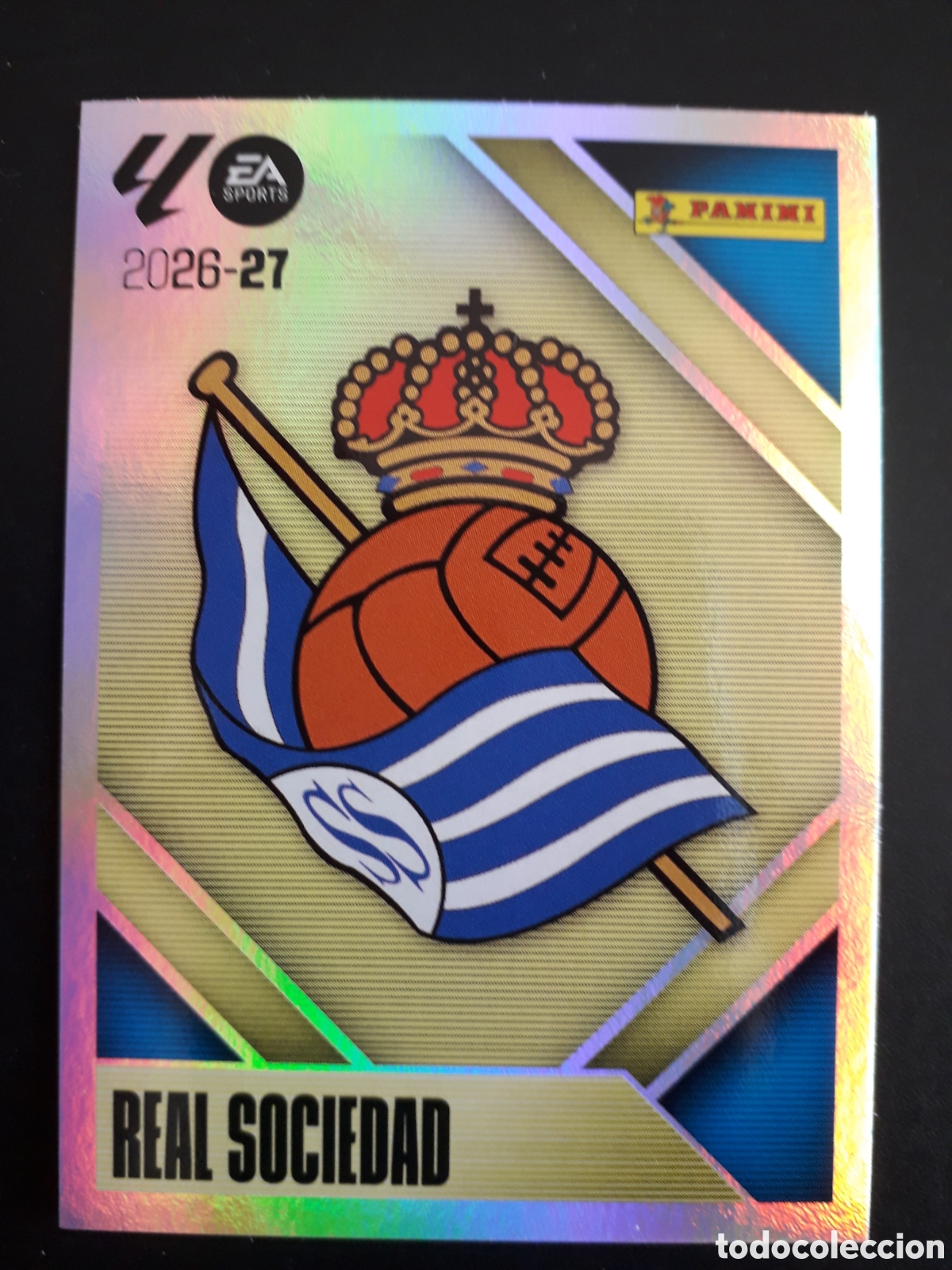 Cromos de f&uacute;tbol: ESCUDO REAL SOCIEDAD N&deg; 1 ED ESTE 2026 2027 26 27 SIN PEGAR PEDIDO M&Iacute;NIMO 3&euro;