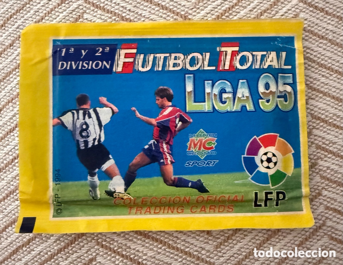 Cromos de f&uacute;tbol: Sobre sin abr&iacute;r F&uacute;tbol Total Liga 95 Mundicromo,