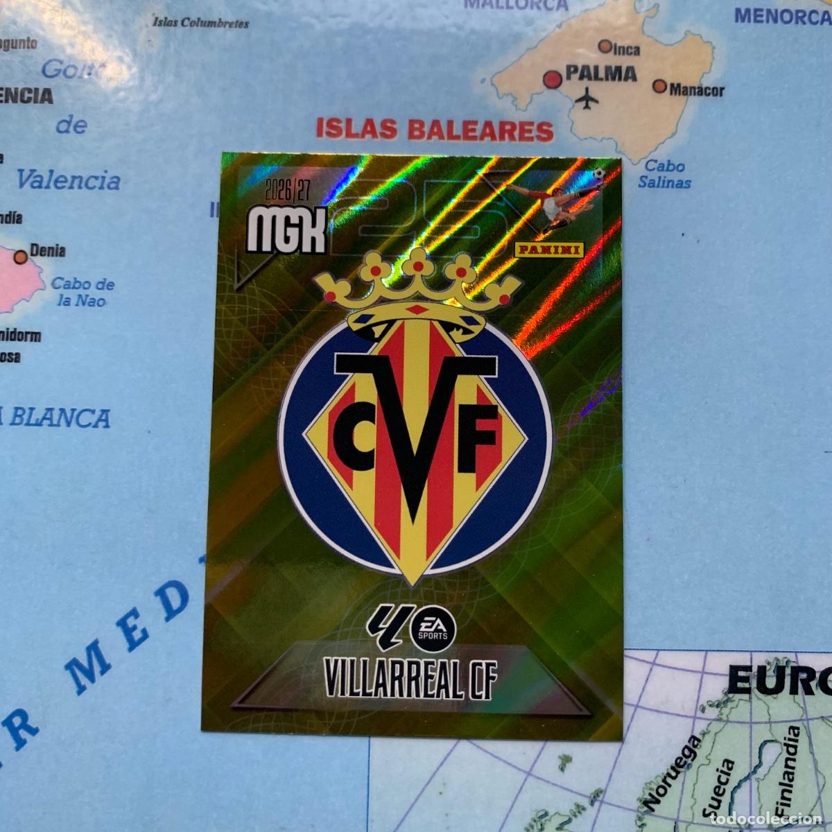 Cromos de f&uacute;tbol: Escudo del Villarreal n&uacute;mero 361 megacracks 26-27 2026-2027